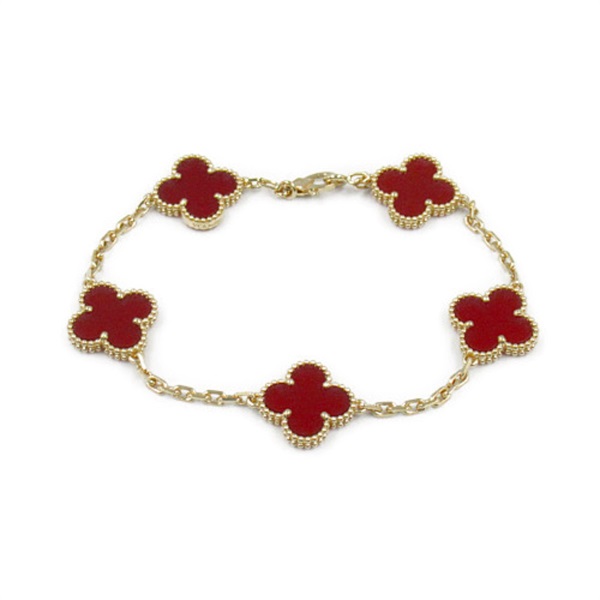 Van Cleef & Arpels Vintage Alhambra 5 Motifs Bracelet VCARD35500 Carnelian Used