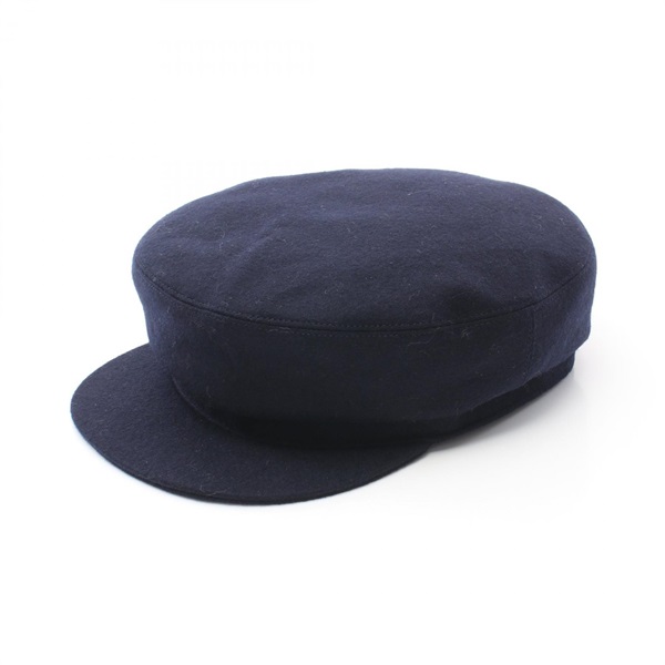 HERMES hats cap casquette 55cm silk silk cashmere Navy Used