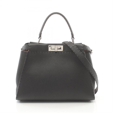 FENDI Peekaboo Regular Selleria 2way sholder crossbody Hand bag 8BN290 leather