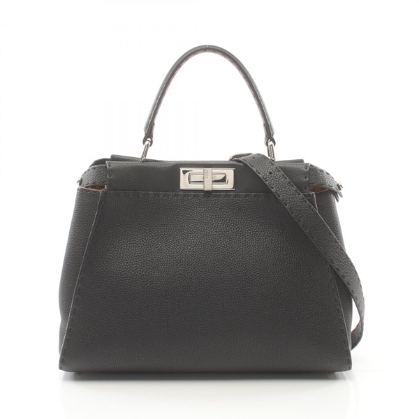 FENDI Peekaboo Regular Selleria 2way sholder crossbody Hand bag 8BN290 leather