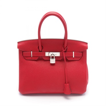 HERMES Birkin 30 Verso Hand bag Y Togo leather Rouge casaque Used SHW