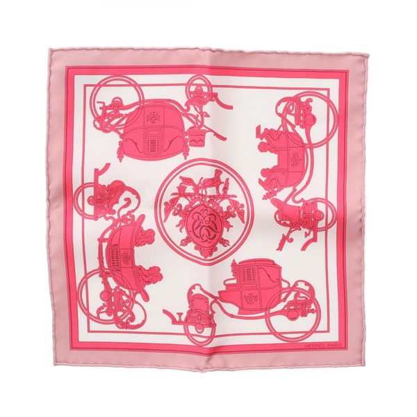 HERMES Carre 20 Nano Ex-Libris Scarf silk Pink Multicolor Pink Used