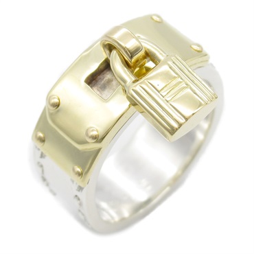 HERMES Kelly Ring Silver925 18KYG Gold Used women US size 6 #52