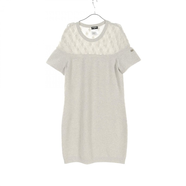 CHANEL CC Dress P46762K05893 cashmere Gray Used Women Coco #38