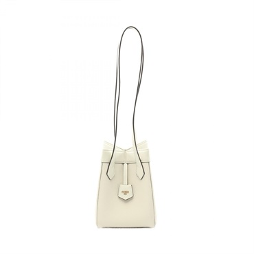FENDI ORIGAMI MINI Shoulder hand Bag 8BS083 leather White Used Women