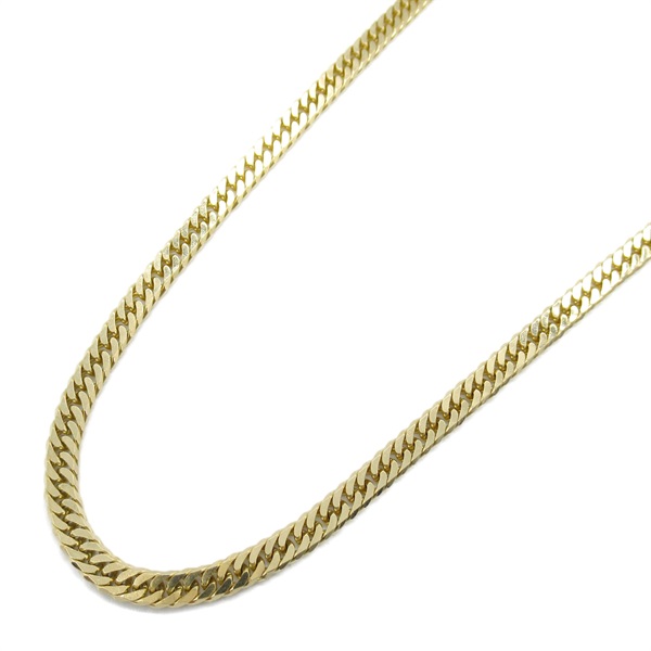 JEWELRY Double 6 sided Flat link chain necklace K18 YG Yellow Gold NEW #50