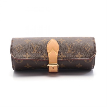 LOUIS VUITTON Etui 3 Montres Watch Case M47530 Monogram leather Used Women LV