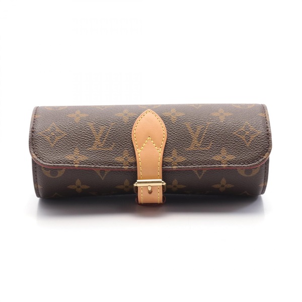LOUIS VUITTON Etui 3 Montres Watch Case M47530 Monogram leather Used Women LV