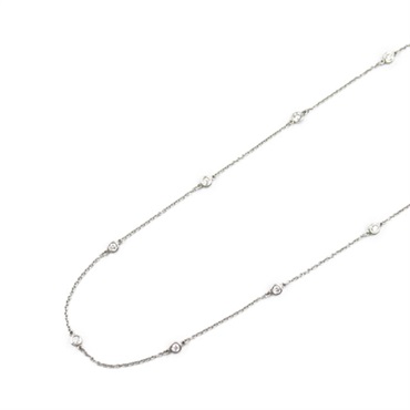 TIFFANY＆CO By the Yard Necklace 11P Diamond Pt950 Platinum Clear Used women
