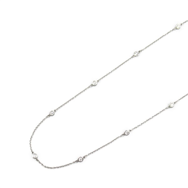 TIFFANY＆CO By the Yard Necklace 11P Diamond Pt950 Platinum Clear Used women