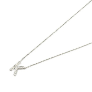 TIFFANY＆CO Letter Initial Alphabet K Necklace Pt950 Platinum Diamond Clear