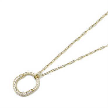 TIFFANY＆CO Lock Pendant Medium Necklace Diamond 18KYG Yellow Gold Used women