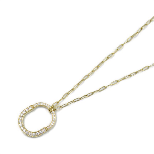 TIFFANY＆CO Lock Pendant Medium Necklace Diamond 18KYG Yellow Gold Used women