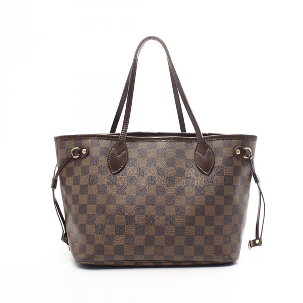 LOUIS VUITTON Neverfull PM Tote Bag N51109 Damier canvas Brown Ebene Used Women