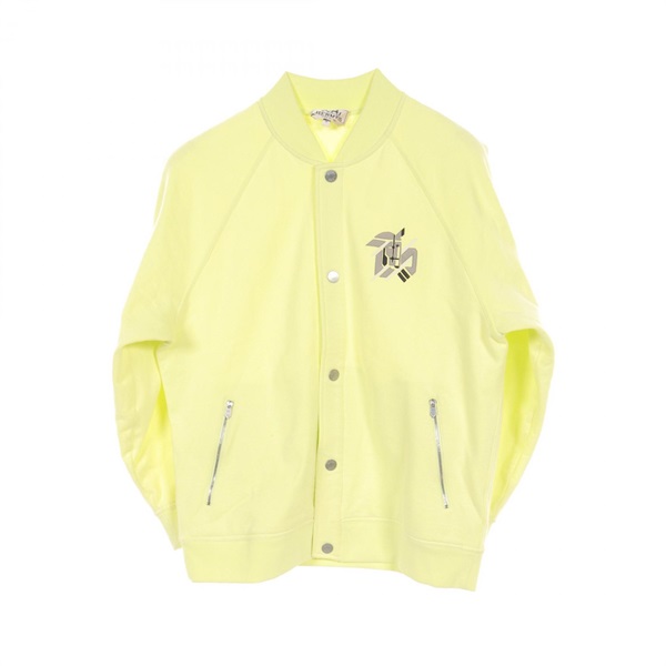 HERMES Chevaux en Symetrie Blouson jacket M size cotton Green yellow Used