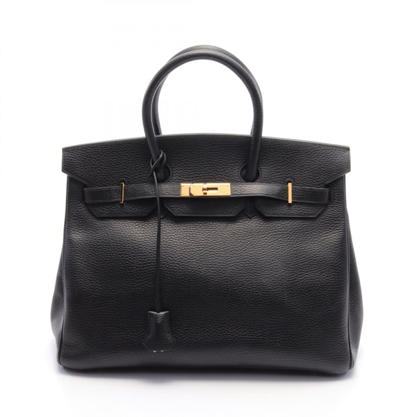 HERMES Birkin 35 Hand bag G Courchevel Black Used GHW