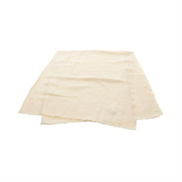 LOUIS VUITTON Shawl Scarf Monogram silk wool Beige Used Women LV