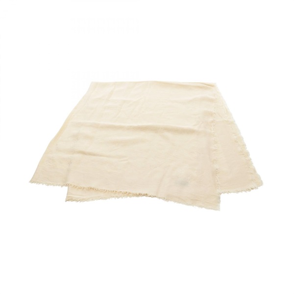 LOUIS VUITTON Shawl Scarf Monogram silk wool Beige Used Women LV