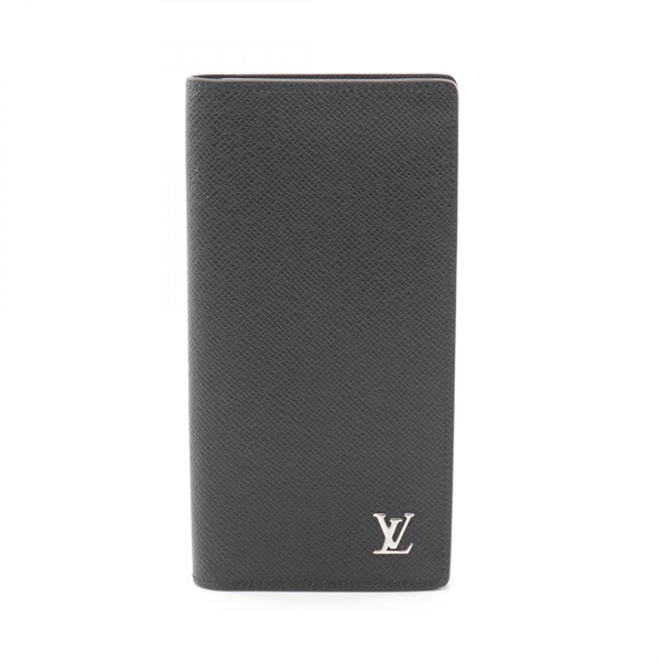 LOUIS VUITTON Portefeuille Braza wallet M30285 Taiga leather Black Used mens LV