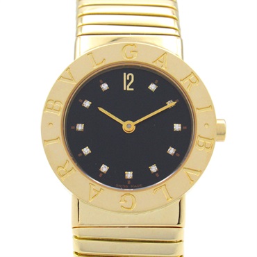 BVLGARI Tubogas 11P Diamond Wrist Watch BB262T Quartz 18KYG Gold Used Women