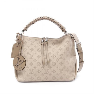 LOUIS VUITTON Beaubourg Hobo Hand bag M56084 Mahina leather Beige Galet Used LV