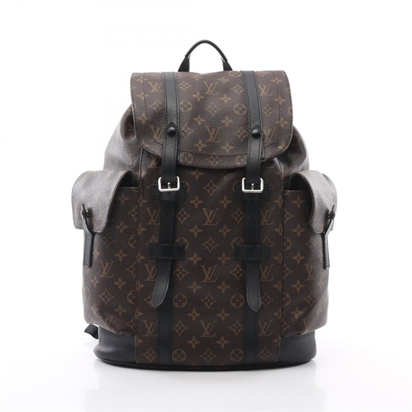 LOUIS VUITTON Christopher PM Backpack M43735 Monogram macassar Brown Black Used