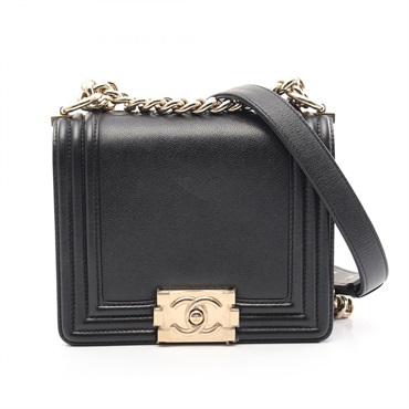 CHANEL Boy chanel Shoulder Bag AS3018 Grained calf Black Used Women