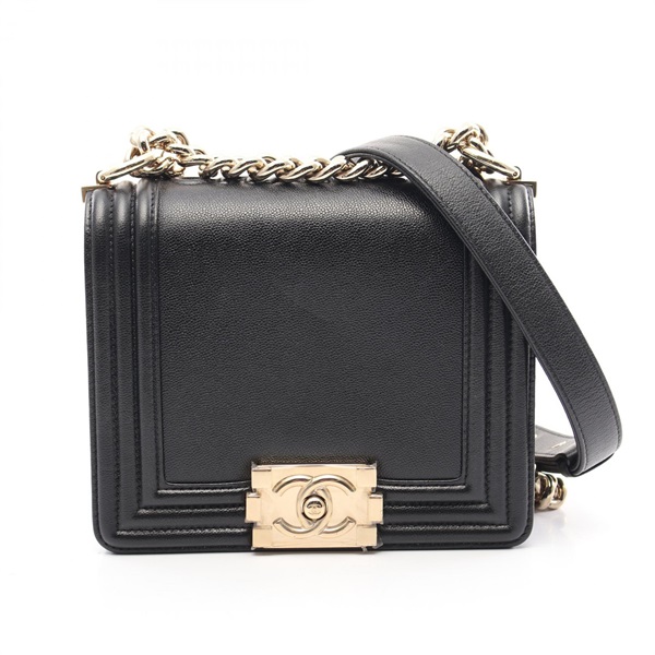 CHANEL Boy chanel Shoulder Bag AS3018 Grained calf Black Used Women