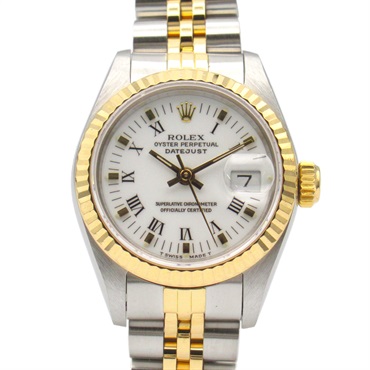 ROLEX Datejust R Wrist Watch 69173 Auto 18KYG Gold Stainless Steel Used Women