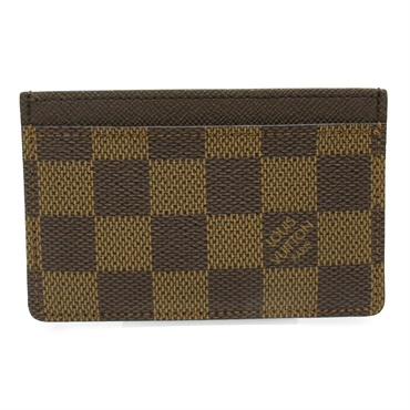 LOUIS VUITTON Porto Cult Simple Card Case N61722 Damier Brown Ebene Used unisex