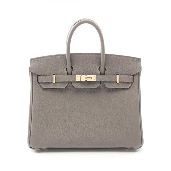 HERMES Birkin 25 Handbag Taurillon Maurice leather Gray Grimayer Used Women GHW