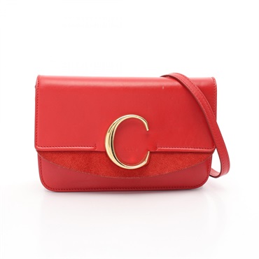 Chloe CHLOE C Chloe Crossbody Shoulder Bag leather Red Used Women GHW
