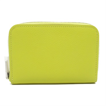 HERMES Zip And Go H Compact Card Case U Evercolor leather SHW jaune citron