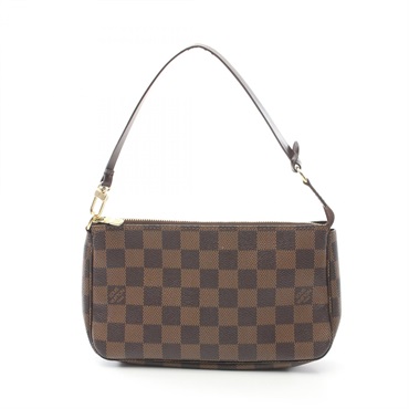 LOUIS VUITTON Pochette Accessoires Handbag N51985 Damier canvas Ebene Used Women
