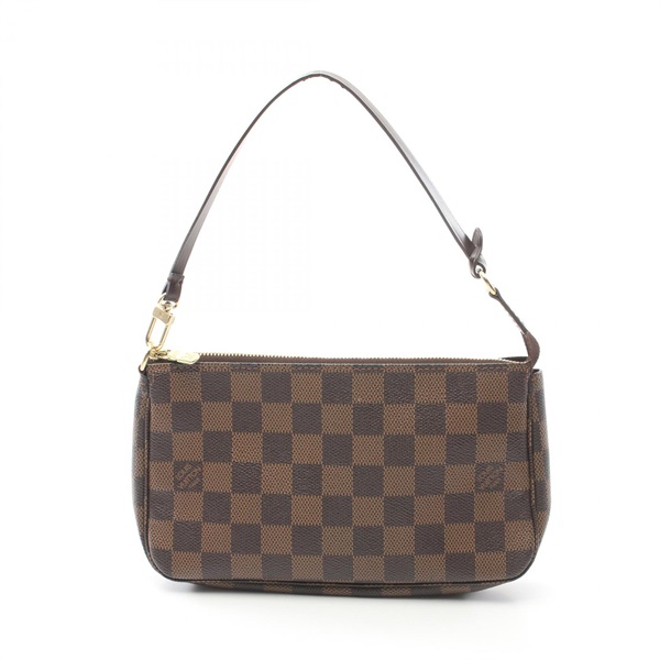 LOUIS VUITTON Pochette Accessoires Handbag N51985 Damier canvas Ebene Used Women