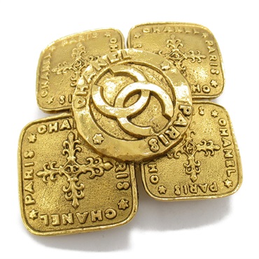 CHANEL COCO Mark Brooch pin Gold Plated Used Women