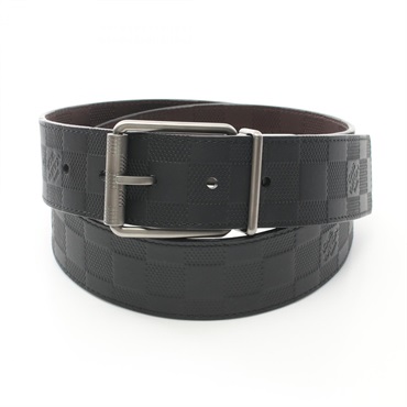 LOUIS VUITTON Ceinture belt M9150 Damier Infini leather Meteor Onyx Used mens LV