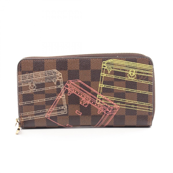 LOUIS VUITTON Zippy Around long wallet N63026 Damier Trunk Brown Used Women LV