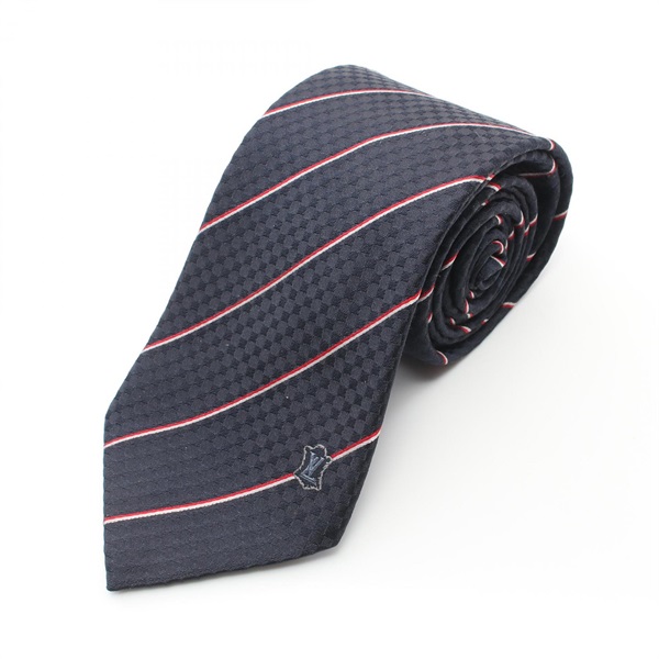 LOUIS VUITTON Tie M67976 silk Navy Multicolor Used mens LV