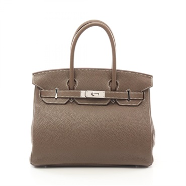 HERMES Birkin 30 Hand bag Y Togo leather Etoupe Grey Used SHW