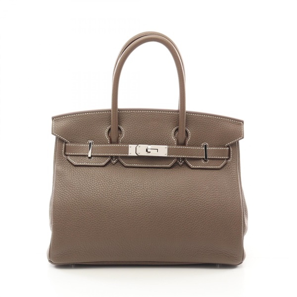 HERMES Birkin 30 Hand bag Y Togo leather Etoupe Grey Used SHW