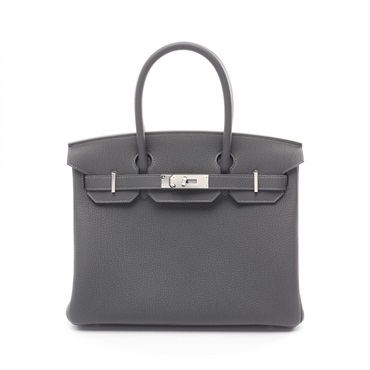 HERMES Birkin 30 Hand bag W HA902 Togo leather Gris Misty SHW