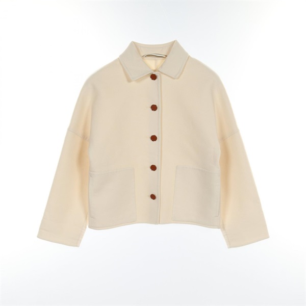 HERMES Sellier button knitwear jacket #36 3H0102DA cashmere White Used