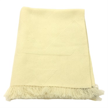 HERMES Scarf cashmere White Used unisex