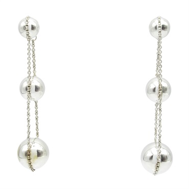 TIFFANY＆CO Hardware Triple Drop Pierced earrings Ag925 Silver Used women