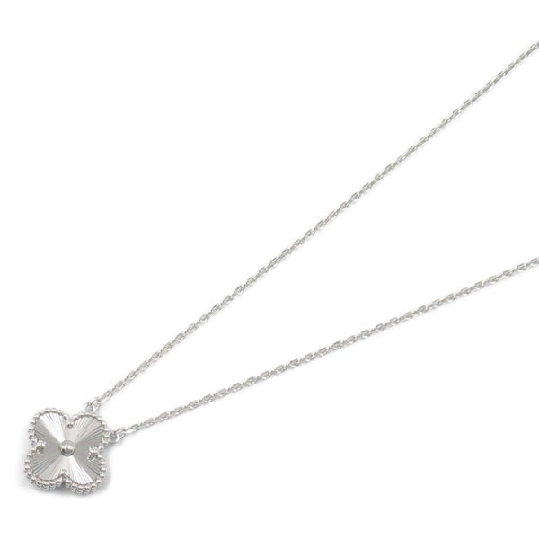 Van Cleef & Arpels Vintage Alhambra Necklace 18KWG White Gold Used women Pendant