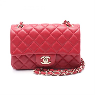 CHANEL Mini Matelasse 20 Chain Shoulder Bag A69900 leather Red Used Women GHW CC