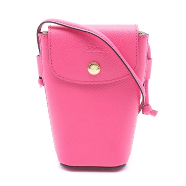 Longchamp Epuree Smartphone Case crossbody Shoulder Bag leather Pink Used Women