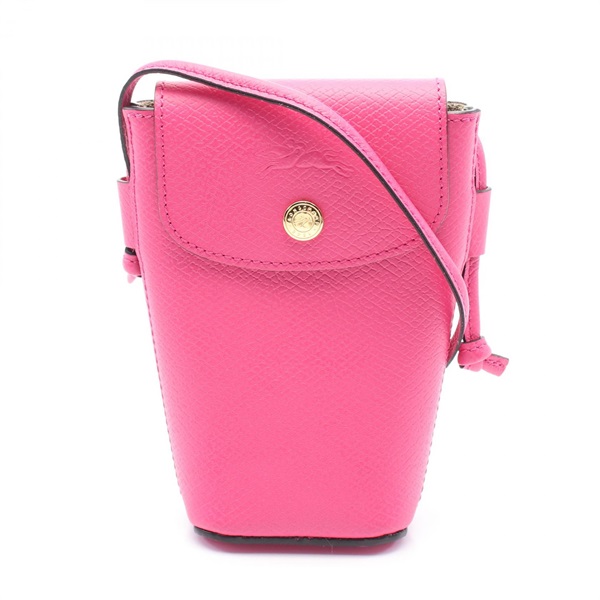 Longchamp Epuree Smartphone Case crossbody Shoulder Bag leather Pink Used Women