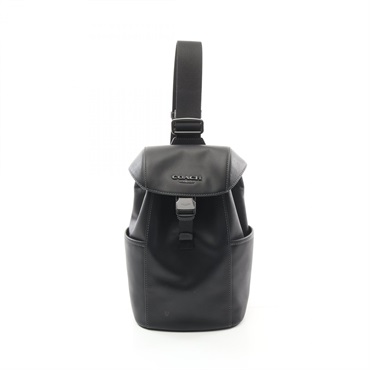 COACH Racer Pack Waist bag crossbody CU111 leather Black Used mens